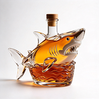 Bouteilles en verre au design animalier créatif avec couvercles pour vin, whisky, brandy, pour la décoration de bar et la collection de cadeaux
