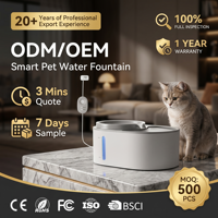 Fuente de Agua Inteligente para Perros y Gatos de 6L, con Doble Bebedero, Modos de Fuente/Cascada, Indicador de Cambio de Filtro, para Comercio Electrónico en la UE y EE. UU.