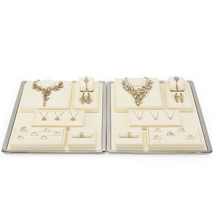 Plateau de présentation de bijoux en argent Jinsky, présentoir modulaire pour bagues, boucles d'oreilles, pendentifs, supports à bijoux - Product Image 2