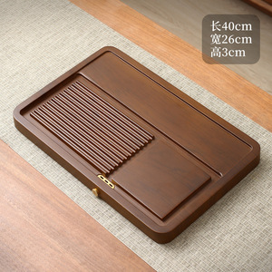 Bandeja de té de madera maciza con escurridor, adecuada para uso doméstico, perfecta para té Kung Fu. También incluye una sencilla bandeja de almacenamiento de agua y - Product Image 2