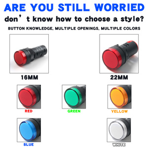 12V/24V/220V/280V <span class=keywords><strong>LED</strong></span> chỉ số sức mạnh AD16-16DS phổ nhựa tín hiệu ánh sáng trong màu đỏ màu xanh lá cây màu vàng màu xanh trắng - Product Image 3