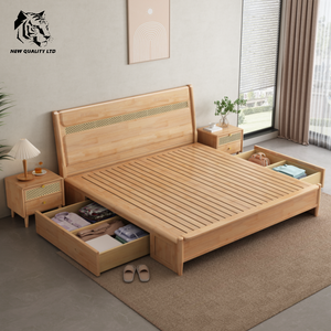 <b>china</b> wholesale well priced customize large stock ship immediately storage <b>bed</b> new fashion bedroom furniture wood full size <b>bed</b> - Product Image 3