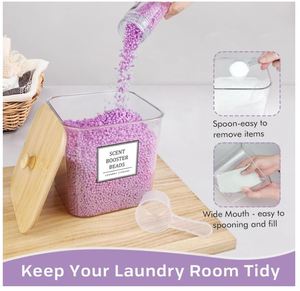 Custom 4 Pack grande contenitore per detersivo in polvere con coperchio ed etichette in bambù contenitore per baccelli - Product Image 3
