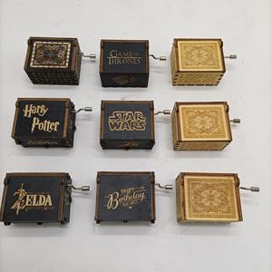 Custom <strong>Gifts</strong> Wooden Handicrafts Christmas Toy Music Box Christmas Decorations Moving Wooden Music Box Wood Music Box - Product Image 1