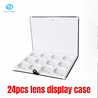 24 pièces lunettes de soleil lunettes optique lentille vitrine boîte livre lentille présentoir lentilles présentoir