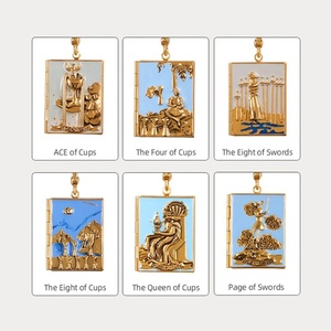 Nouveaux Colliers Peints Série <span class=keywords><strong>Cartes</strong></span> de Tarot Tendance et Très Vendus, Accessoires Exquis Populaires - Product Image 3