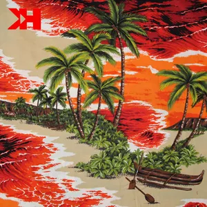 Kahn fabricante de tecido de algodão orgânico 57/58 ", fornecedor digital de impressão do algodão personalizado estilo do havaí