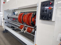 Machine semi-automatique d'impression et de rainurage rotative QHPACK pour carton ondulé 1200x2800 mm avec alimentation par chaîne