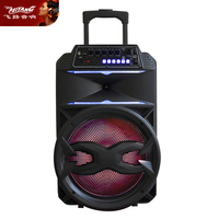 Gros prix d'usine grand haut-parleur 15 pouces Bluetooth musique chicanes extérieur Portable Boombox TWS Subwoofer Trolley haut-parleur
