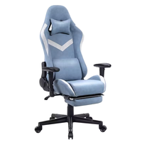 Chaise de jeu pivotante moderne avec cadre en acier inoxydable, tissu en nylon respirant, repose-pieds extensible, inclinaison ergonomique à 170 degrés