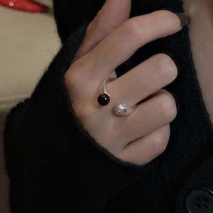 Anillo de ágata negra esmerilada de plata esterlina S925 estilo coreano moda textura Simple al por mayor para minoristas y clientes - Product Image 3