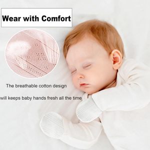 Mitaines anti-rayures pour bébé, gants chauds et respirants, design à cordon, en coton doux, petits gants d'automne - Product Image 2