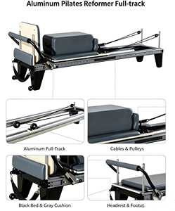 Full Track Aluminum Black Reformer-Silent <b>Sliding</b> Core <b>Bed</b> Wooden Packaging Home Gym Fitness Equipment L7564 Aluminum Frame Dura - Product Image 4