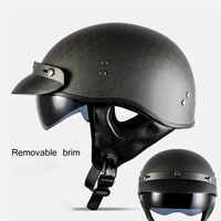 Casco de Motocicleta de Media Cara Personalizado de Fábrica de Alta Calidad, Cascos Certificados DOT ECE, Casco de Motocicleta Abierto de Fibra de Carbono