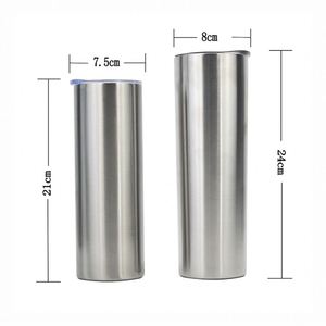 Custom 20OZ 30oz Stainless Steel Skinny Silver Tumbler Vacuum Insulated Cups in Bulk for Sublimation DIY - Product Image 2