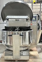 Amasadora de harina de cilindro industrial resistente de 75Kg, 100Kg, 125Kg, 150Kg, mezcladora de masa en espiral con tazón extraíble y carro desmontable
