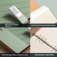 Carnet de notes professionnel en cuir A5 haut de gamme, design à feuilles mobiles, 120 feuilles, logo personnalisé, idéal pour les notes de réunion et les études