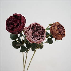 Rosa Artificiale C-119 Stile Retrò Effetto Invecchiato Rosa Polveroso Verde <span class=keywords><strong>Blu</strong></span> Austin Stelo Singolo in Seta per Decorazione Casa - Product Image 2