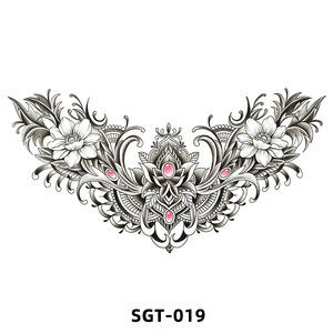 Disegni del tatuaggio del petto immagini temporanee del seno degli uomini tatuaggi adesivi per uomini e donne - Product Image 6