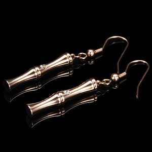 Bamboo Joint Rose Gold Stainless Steel Earring And Necklace Set <b>28Mm</b> 27Mm For Women Party Jewelry - Product Image 3