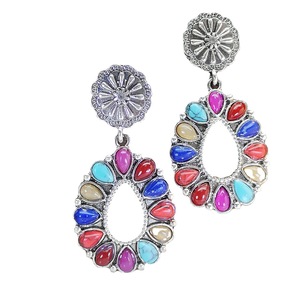 Orecchini Vintage a Goccia con Dettagli in Pietra Colorata, Accessori di Moda in Stile Retrò per Donne - Product Image 5