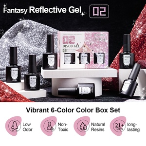 R S Nail Logo personnalisé 7,5 ml 6 couleurs Gel à ongles réfléchissant rose Ensemble de <span class=keywords><strong>vernis</strong></span> à ongles en gel UV LED <span class=keywords><strong>semi</strong></span>-<span class=keywords><strong>permanent</strong></span> français Art des ongles - Product Image 2