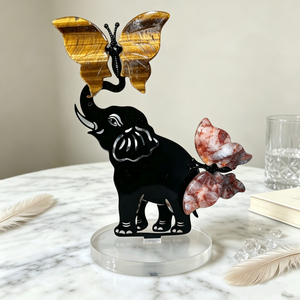 Vendita all'Ingrosso di Cristalli Naturali Misti a Forma di Elefante con <span class=keywords><strong>Farfalla</strong></span>, Cristalli di Quarzo per Guarigione Reiki <span class=keywords><strong>e</strong></span> Decorazione - Product Image 1
