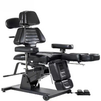 Lit confortable noir élévateur hydraulique rotatif beauté tatouage Piercing chaise lit moderne électrique cuir synthétique
