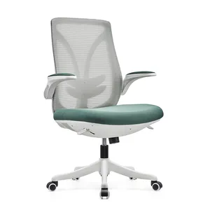 Mekanisme kontrol kawat Harga kursi kantor terbaik meja ergonomis kain jaring kualitas dasar PP putih