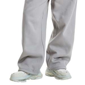 Pantalon de <span class=keywords><strong>jogging</strong></span> ample en coton épais 450 GSM pour homme, coupe décontractée, avec surpiqûres contrastées, en tissu éponge, personnalisable OEM - Product Image 3