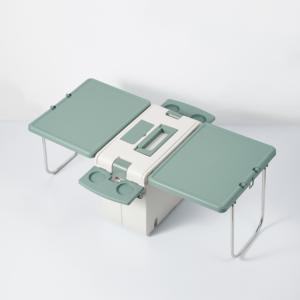 Fábrica al por mayor Picnic al aire libre Camping mesa plegable portátil + silla incubadora coche cubo de hielo comida congelador nevera - Product Image 3