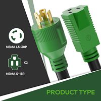 Adaptateur en Y pour générateur 30 ampères vers 110 ampères, 30 ampères vers 15 ampères |   NEMA L5-30P vers 2x 5-15R Fabriqué en Chine
