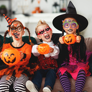Gafas <span class=keywords><strong>de</strong></span> Papel con Diseño <span class=keywords><strong>de</strong></span> Calabaza <span class=keywords><strong>de</strong></span> Bruja <span class=keywords><strong>de</strong></span> Halloween para Niños, Estilo Europeo y Americano, Accesorios Festivos para Fotos <span class=keywords><strong>de</strong></span> Fiesta - Product Image 1