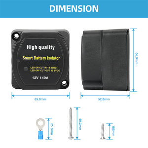 Daiertek 12V 140A interruptor aislador de batería <span class=keywords><strong>Dual</strong></span> inteligente relé de carga automática interruptor de apagado de batería de coche para camión UTV autocaravana - Product Image 5