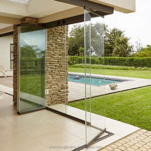 Portes de séparation de balcon coulissantes pliantes sans cadre, style rideau en verre - Product Image 5