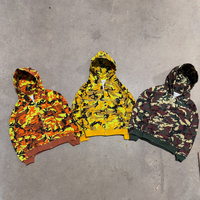 Ventes en gros OEM de vestes en molleton français à imprimé camouflage intégral pour hommes, surdimensionnées, avec fermeture éclair, 100% coton, sweats à capuche camouflage pour homme
