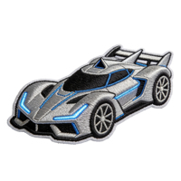 Autocollant en tissu de dessin animé pour moto F1, décoration personnalisée, broderie thermocollante, graffiti de voiture de course fait main, noir, écologique