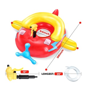 Avión pistola de agua juego feliz diseños personalizados PVC inflable piscina flotador natación anillos para piscina agua diversión - Product Image 2