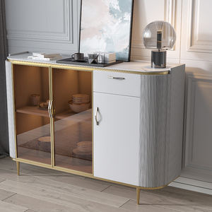 <span class=keywords><strong>Buffet</strong></span> moderne en bois massif avec portes en verre trempé, salle à manger et salon, utilisation hôtelière, meubles de maison - Product Image 3