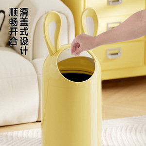 Poubelle cylindrique avec couvercle coulissant 1,7 kg pour usage intérieur, cuisine, salon - Product Image 1