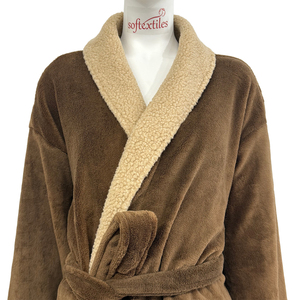 Wholesale Coral Fleece Bathrobe Women Winter Warm Sailor CollarThick Sailor Collar Style <strong>Dressing</strong> <strong>Gown</strong> Cozy Factory Direct - Product Image 2