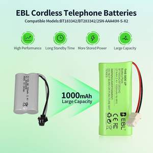 Batería Ni-MH de 2.4V y 1000mAh para EBL BT183342/283342, Compatible con Teléfonos Inalámbricos AT&T VTech, Baterías BT166342/BT266342 - Product Image 6