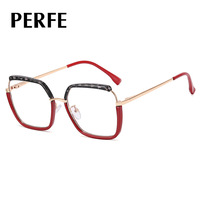 82043 femmes grand cadre plat lunettes Anti-lumière bleue myopie lunettes Internet populaire maquillage mode Ins peut être équipé