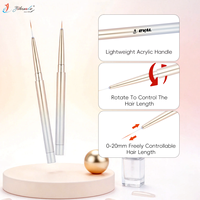 Yihuale Nuevo Pincel Retráctil Giratorio Ajustable para Delineado de Uñas con Longitud de Pelo de 0-20mm para Líneas Finas