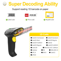 Escáner de Código de Barras Inalámbrico Xincode, Lector de Códigos de Barras Láser con Cable, Escáner USB 1D para Logística Express M-3100