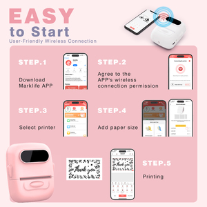 Marklife Portátil Mini Impressora Térmica Uso Doméstico Label Maker Sem Tinta para Revistas e Projetos DIY Estoque de Papel Térmico - Product Image 5