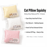 Coussin chat jouet Southpeak, Squishy super collant à remontée lente en PU, jouet anti-stress 8x6cm, 3 couleurs, certifié CE EN71, emballage OPP, fabrication OEM WS