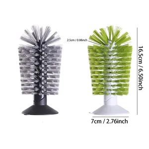 Creative Multi-Functional Kitchen Cleaning Tools Sink Suction Cup <b>Brush</b> Soft Bristles for Cleaning Drink Mugs <b>Bottles</b> Glasses - Product Image 6