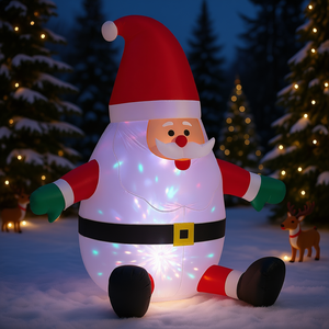 Père Noël gonflable de 6 pieds, décoration de Noël pour extérieur, figurine gonflable lumineuse pour les fêtes de jardin - Product Image 2