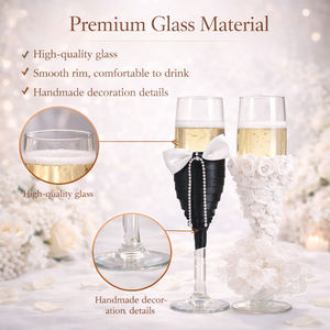 Juego <span class=keywords><strong>de</strong></span> Copas <span class=keywords><strong>de</strong></span> Champán para Boda al por Mayor, Copas <span class=keywords><strong>de</strong></span> Vino Elegantes con Tallo Alto para Brindis <span class=keywords><strong>de</strong></span> Novios, Regalo <span class=keywords><strong>de</strong></span> Decoración para Bodas - Product Image 4